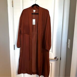 a new day Rusty Orange Open-Front Duster Cardigan / Kimono